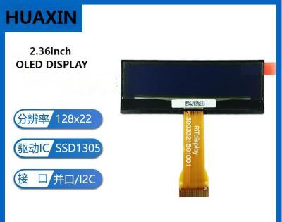 2.36 Inch Oled Display Panel 128x22 PMOLED Display IC SSD1305 24PIN For Smart Meters