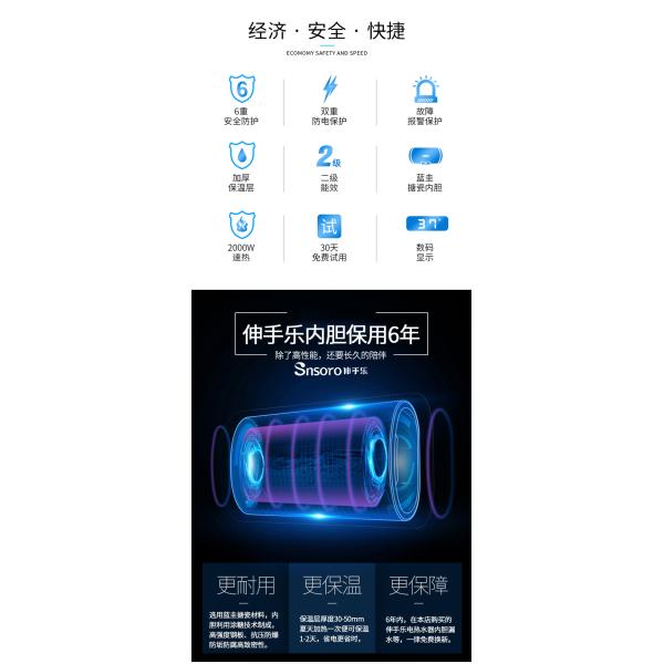 Bathroom Electric Storage Water Heater 2000W 220V Custom Color