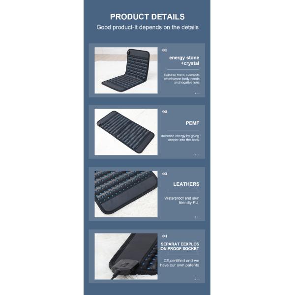 25-80 grados Celsius Polka azul con punto bordado PEMF Cushion de silla para sauna corporal