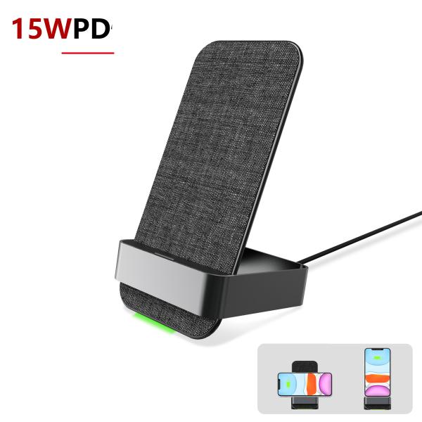 Vertical Dual Coils 15W 205KHz Mobile Phone Wireless Charger