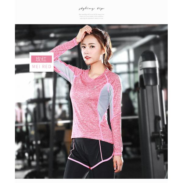 CPG Global Women Spring Summer Multi-Colors Polyester Slim Long Sleeves Round Collar Gym Running Sports T-Shirts S-L S50