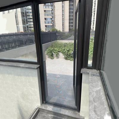 R8 porta de tela livre de barreira fibra de vidro cinza malha porta de segurança deslizante