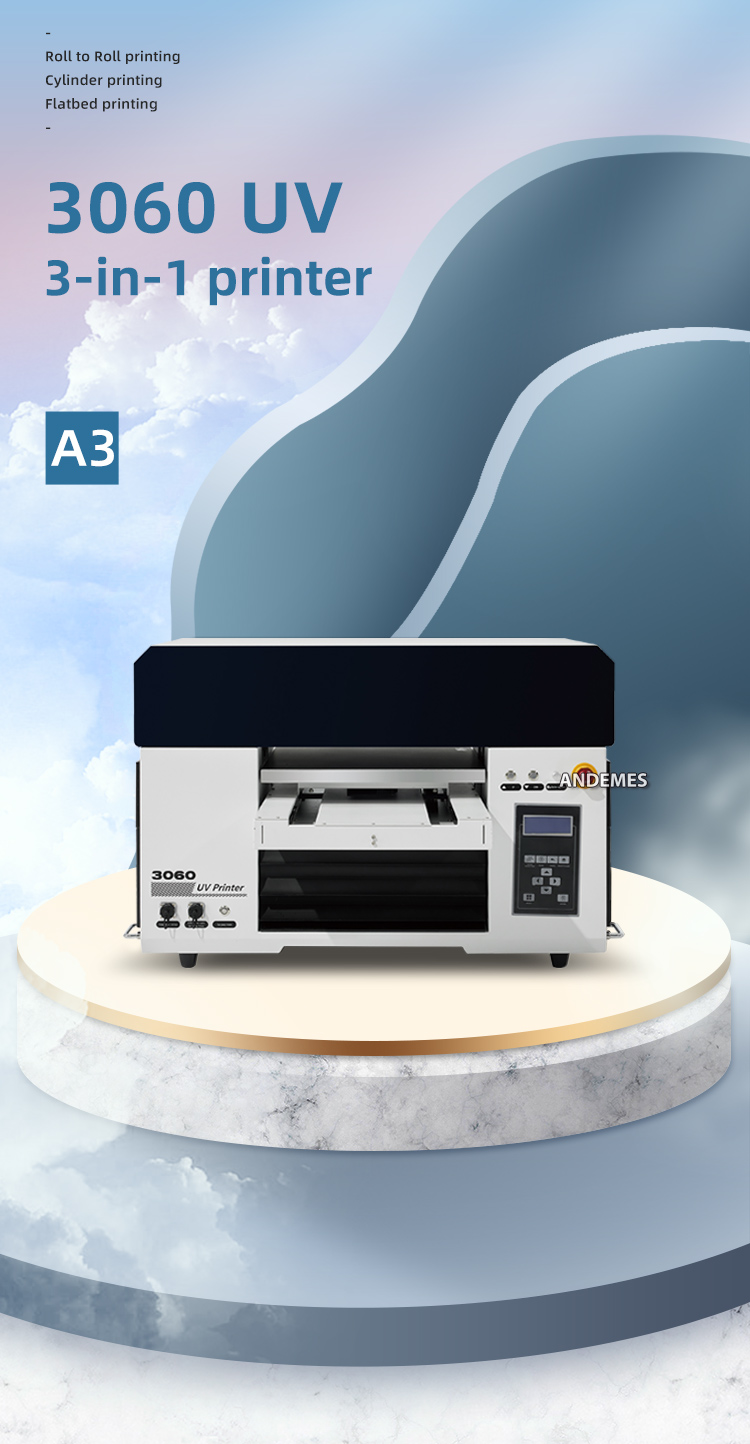 LED UV Flatbed and Roll to Roll Printing A3 Size UV DTF Printer with Maintop Software
