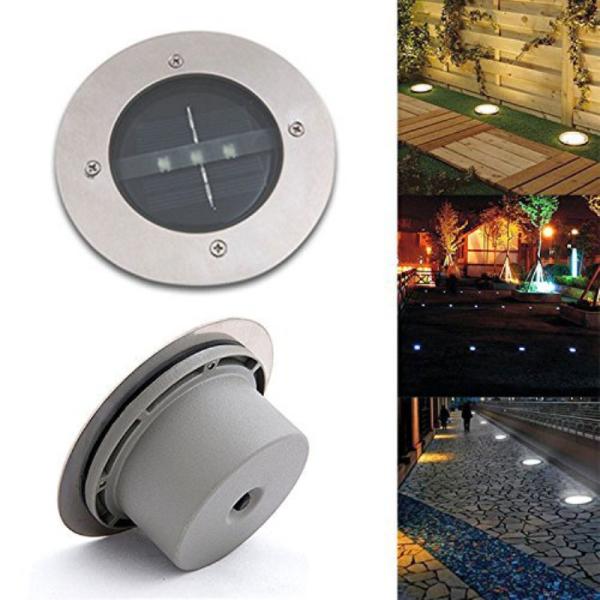 3 lâmpadas à terra exteriores do diodo emissor de luz, luzes conduzidas solares de vidro moderadas de aço claras do gramado