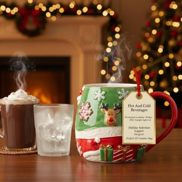 3D Ceramic Mug for Hot And Cold Beverages with Perfect 3D Design and 50 Days Production Leadtime