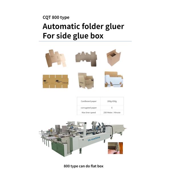 PLC Controlled Folder Gluer Machine for Corrugated Carton Cardboard Box 200g-650g Paper