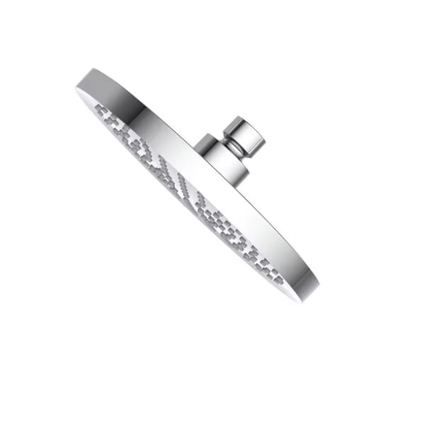 Exposed Shower Faucet without Slide Bar 8 Inch Luxury ABS Plastic Rain Shower Head