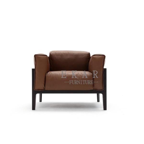 Italian Solid Wood Red Genuine Leather Sofa Set