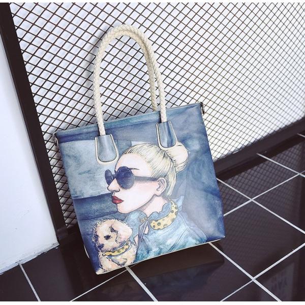 2016 new European and American star woven handbag trend shoulder diagonal female