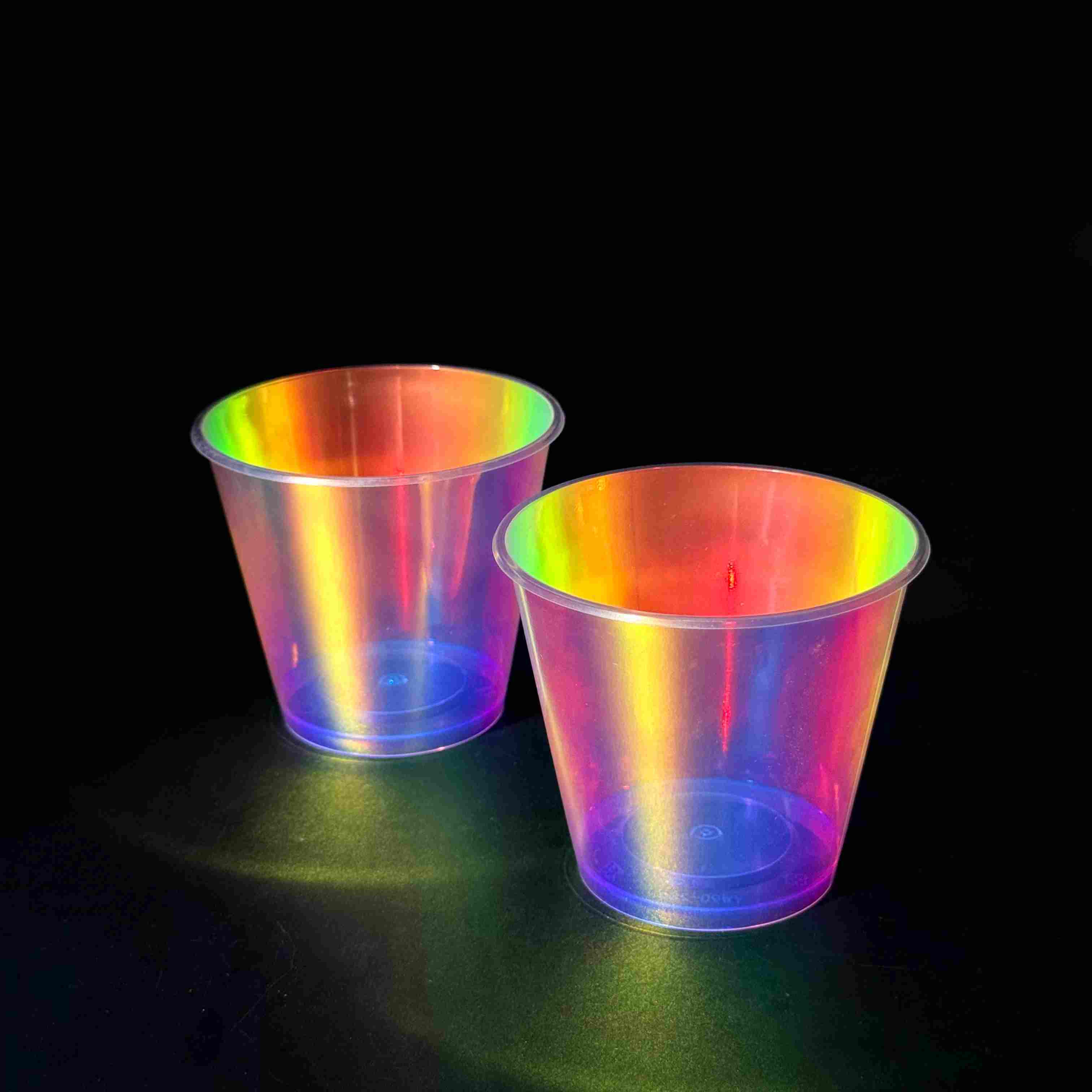 Custom Logo 90mm PP 280ml IML Plastic Cups Metallic Effects for Beverage Packaging