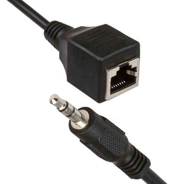 3.5mm Stereo Audio Jack to RJ45 Female Socket Ethernet Extender Cable