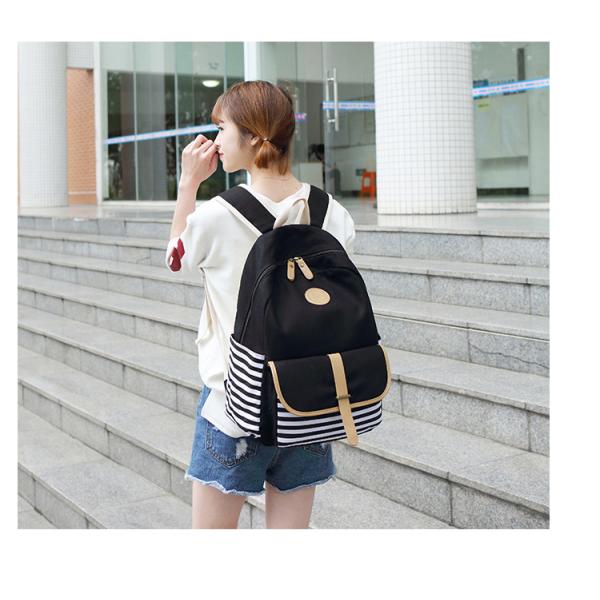 A lot of fashiona Canvas stripe School bags