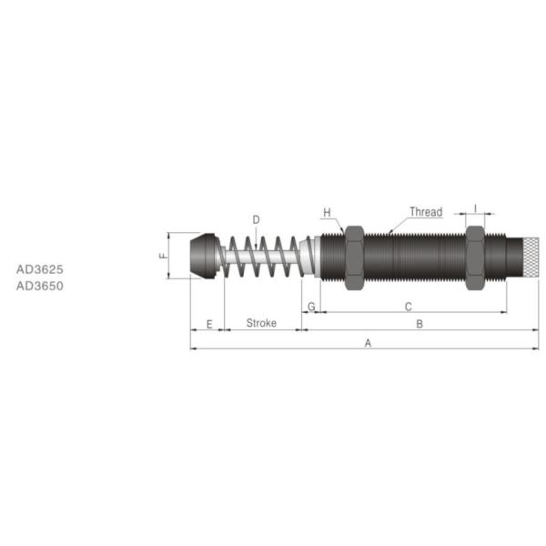 3.2m/S Pneumatic Air Cylinders Carbon Steel Shock Absorber Buffering Airtac Type