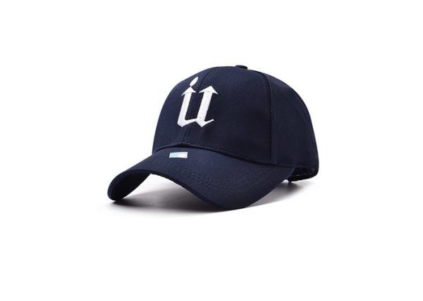 Embroidered Kids Cotton Baseball Cap 6 Panel Blue Good Air Permeability Fashion Style
