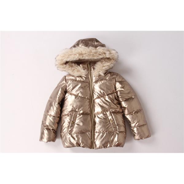 Kids Coats, Children's Coats, Metalic Shinny material, Coral Fur Lining