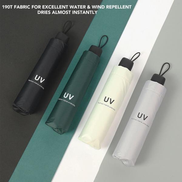 Minimalism Style Three-fold Automatic Umbrella with Sunscreen and Dual UV Protection