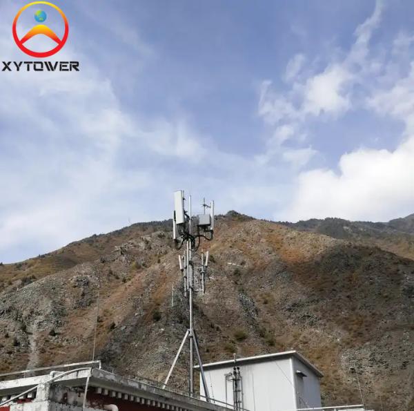 Self Supporting Hot Galvanized Steel Pipe Telecommunication Rooftop Antenna Tower
