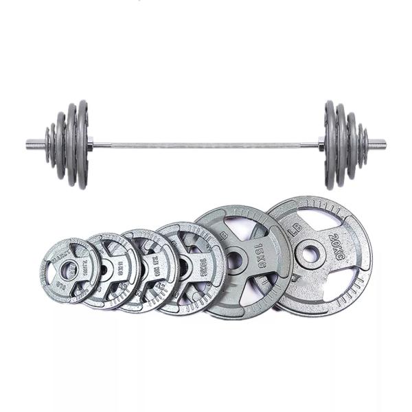 Custom Logo Grey Fitness Weight Plates 50mm Cast Iron Olympic Plates