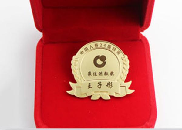 Custom Graduation Engraved Medals Awards Pin Type For Teachers / Soldiers