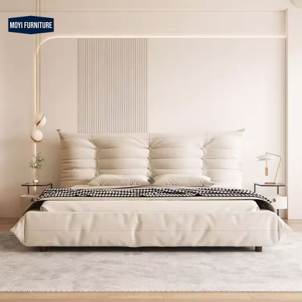 MOYI King Wooden for Room Set Furniture Leather Upholstered Velvet Queen Luxury Velvet Full Size Platform king Bed