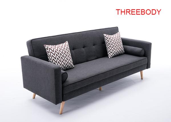 Steady Contemporary Bedroom Furniture Two Seater Fabric Sofa In Black Grey Color