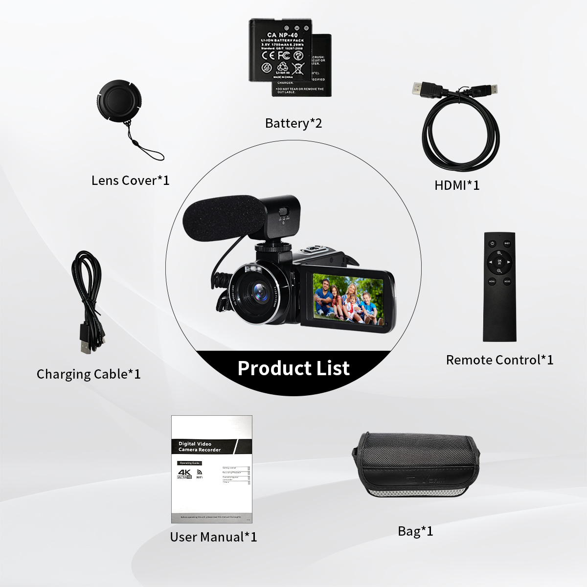 Newest Hd 4K Video Camera Camcorder 3.0 Inch Touch Screen Wifi Ir Night Vision Vlogging Camera for Youtube with Micro