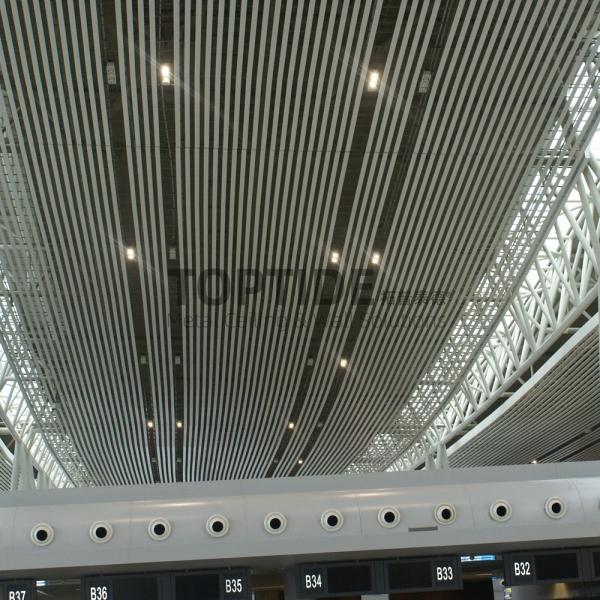 Custom Bending Aluminum Suspended Baffle Strip Curved Ceiling Tiles