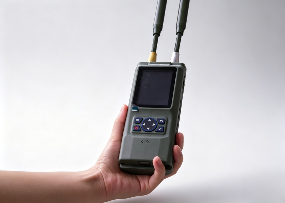 100MHz-8000MHz Handheld Drone Signal Detector Device Wide Bands Scanning Linked UAV Jammer