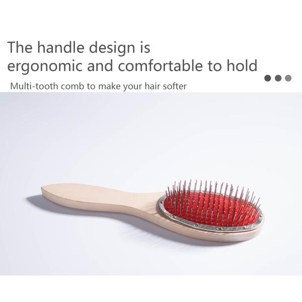 Wood Handle Detangle Hair Brush Human Hair Wig Brush  Anti Static