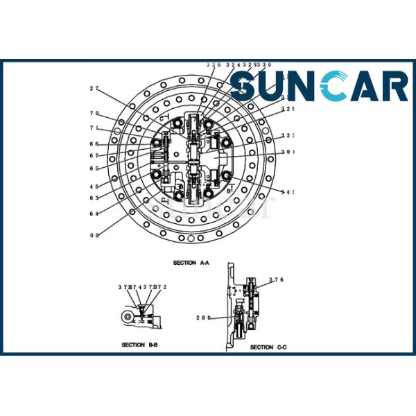 Комплект для ремонта мотора набора SK200-8 уплотнения мотора перемещения YN15V00037R450 гидравлический