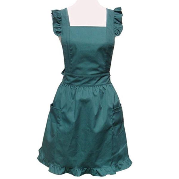 Fashionable Vintage Womens Cooking Apron Bib  72*75cm Green Color Crossback