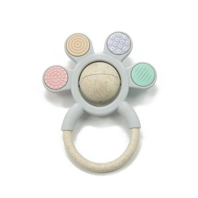 Organic BPA Free OEM 10.5cm Silicone Teething Rattle