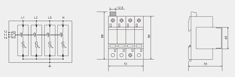 IEC61643 40KA 4 полюса AC защитник от электрического перенапряжения Защита от молний