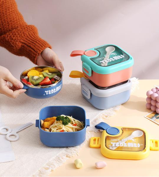 Caixa de almoço Bento Metal 304 de aço inoxidável Set de talheres portáteis