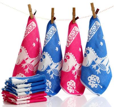 Cotton 4 Layers Jacquard Gauze Scarf Skin Water Child Towel 12 Piece Per Set