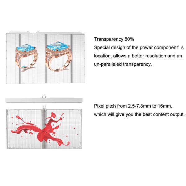 Aluminum Transparent LED Screens 80% Transparency Glass / Window Advertising