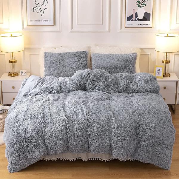 Fluffy Plush Faux Fur Velvet Shaggy Queen King Size Couverture de couette