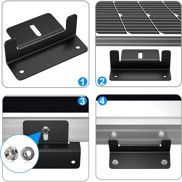 3.94*2.6 Pouvoir blanc Panneau solaire noir Z Monture de support