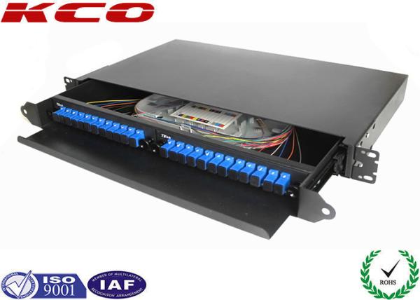 19'' Fiber Optic Terminal Box / Sliding Fiber Optic Patch Panel 24 Cores Full Loaded SC Pigtail