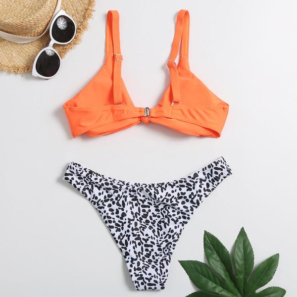 Tiered Layer Tie a Knot Front Top With Low waist Bikini swimsuit high cut