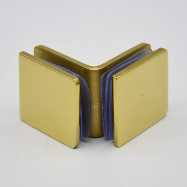 Stainless steel glass to glass 90 degree connector clamps, material SS304, finishing satin or mirror, for 9-12mm glass