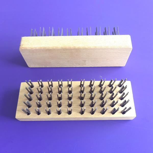 Heavy Duty Angled Flat Steel Wire Cleaning Butcher Wooden Block Wire Brush