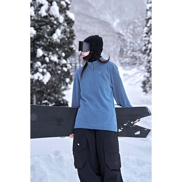 Custom OEM Plaid Polar Fleece Ski Mid Layer Couple Jacket Windbreaker Inner Liner