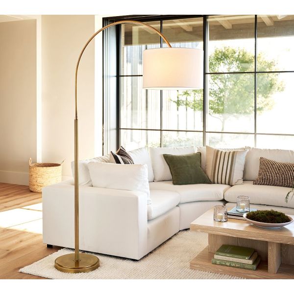 Brass Material Adjustable Height Floor Lamp with Warm White 3500K LED for Living Room Bedroom