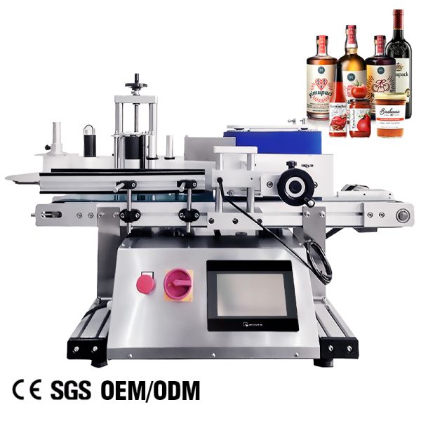 Automatic Labeling Machine Desktop Round Bottle Labeling Machine For Tin Cans Glass And Plastic Bottle Label Applicator
