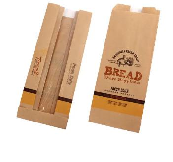 Brown Kraft Paper Bakeryplastic Bread Bags With Window Packaging Eco Friendly