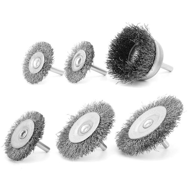 Steel Wire 1.5in Wire Wheel Cup Brush For Drill 1/4In Round Shank