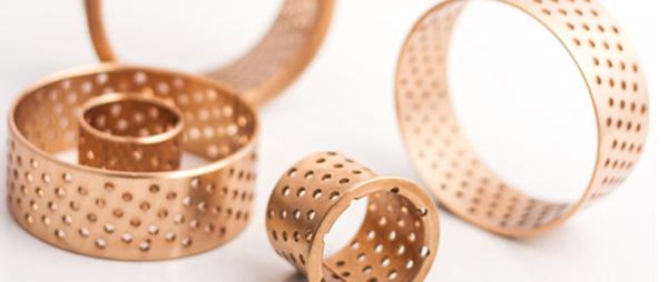 Wrapped Bronze Bushing,  Flanged Size lubrication pockets