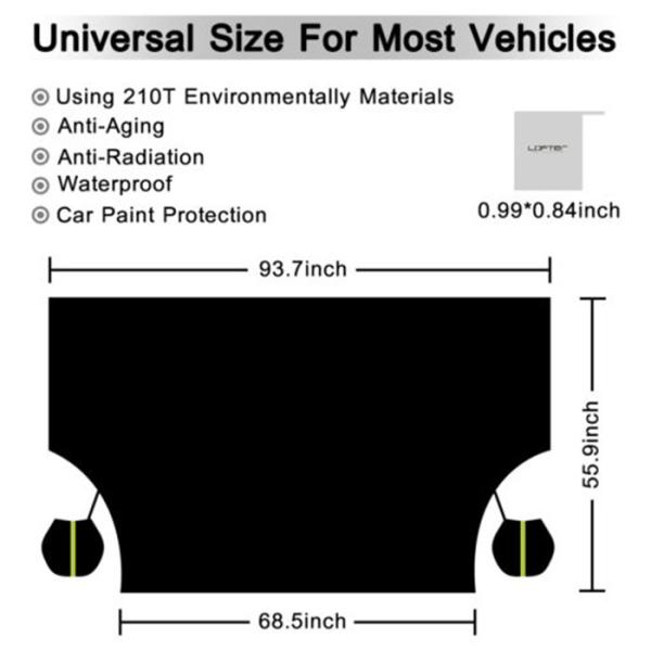 Аксессуары автомобиля крышки лобового стекла снега 55,9 дюймов магнитные