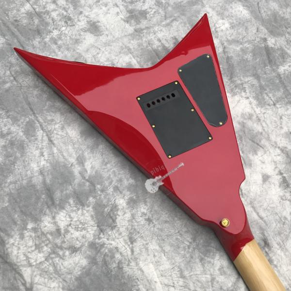 Custom Electric Guitar in Red New Double Shake Printed Bird's Eye Gold Hardware Customizable Logo